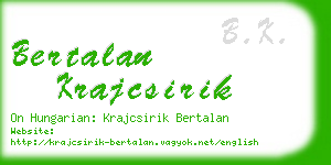 bertalan krajcsirik business card